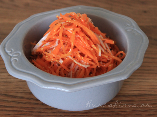 にんじんとハムのマスタード和えの完成画像