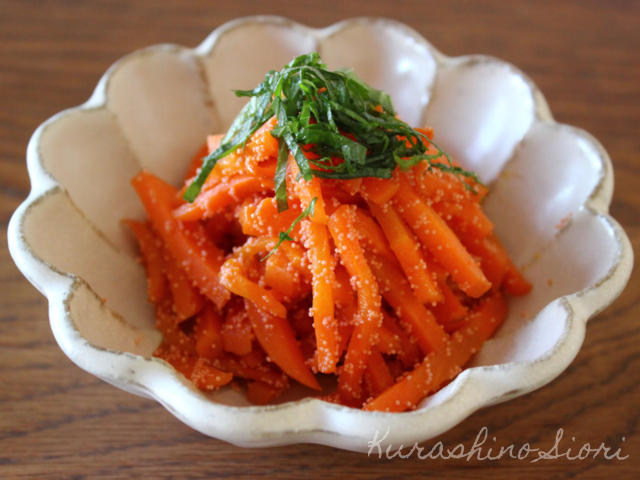 にんじんのたらこ炒めを実際に作った画像